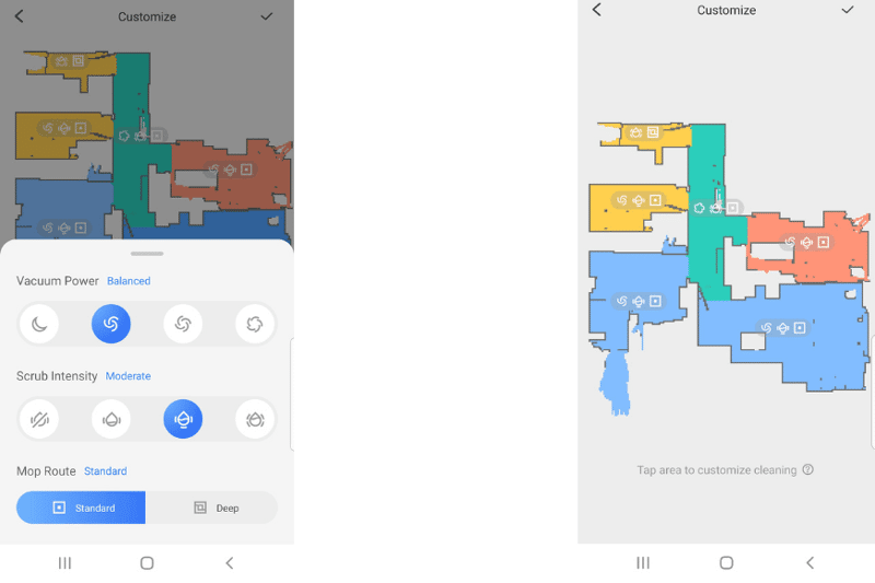 Regulierung der Wasserabgabemenge für jedes einzelne Zimmer wird in der Handy-App vorgenommen